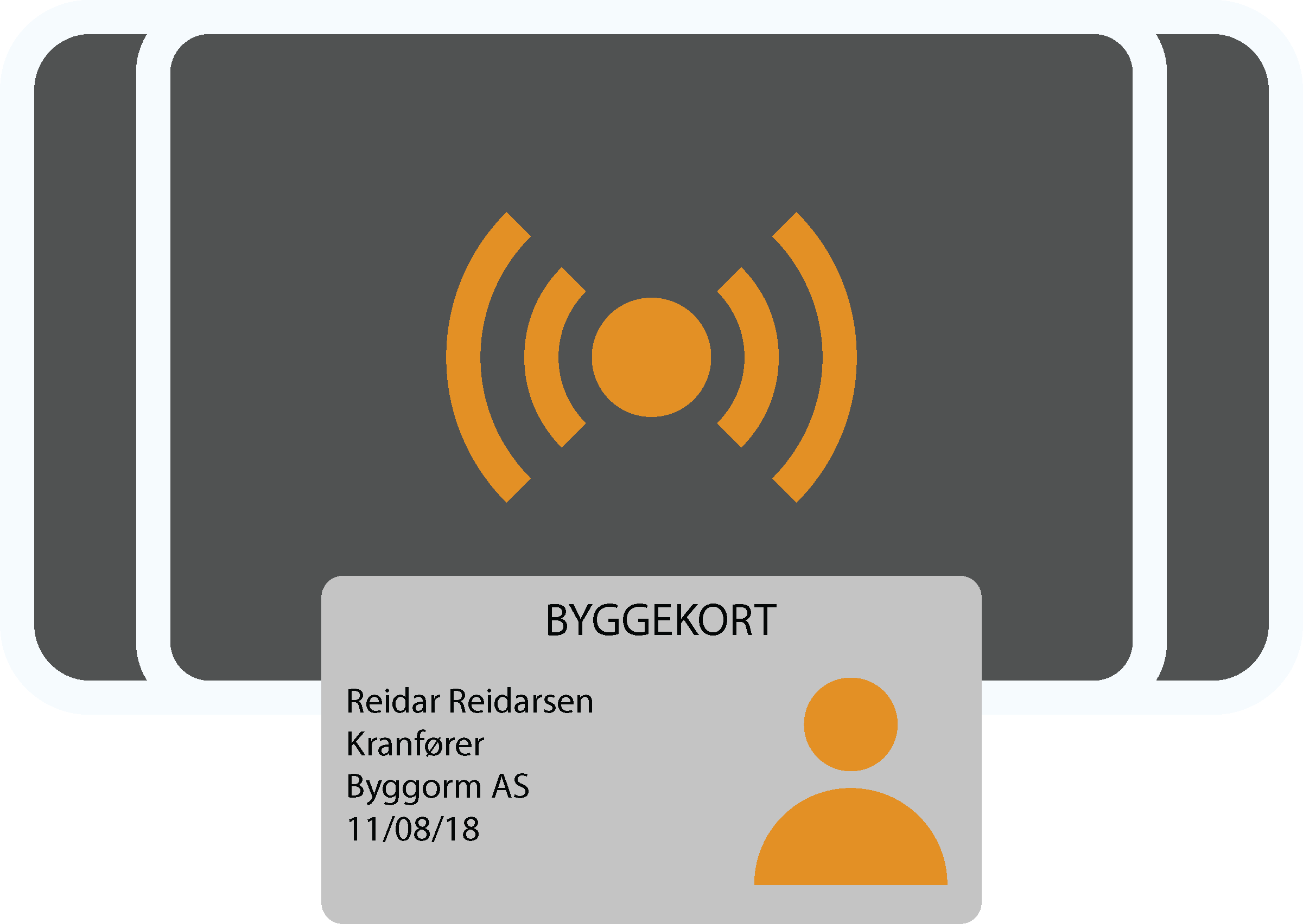 Illustrasjon byggekortleser og kort